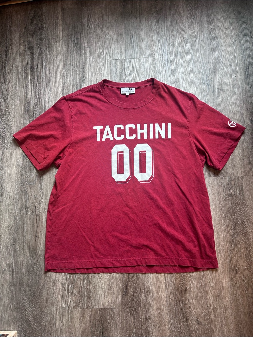 Sergio Tacchini Amore T-Shirt Red White Men’s Sz XL Spell Out